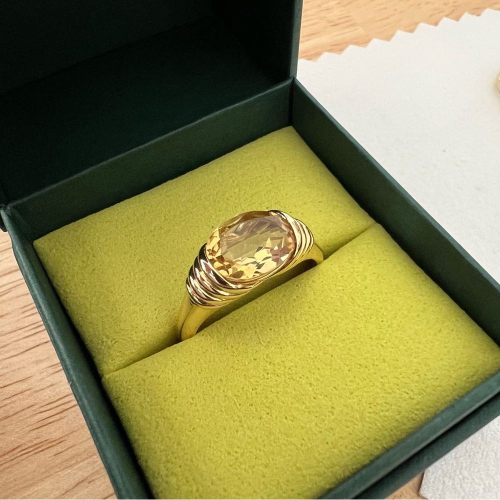 Mejuri Heirloom Ring in Honey Quartz - Size 9